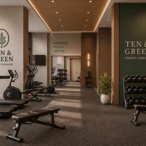 gym with treadmills