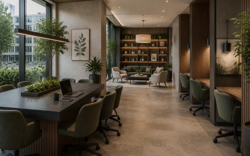 clubhouse with work and social areas