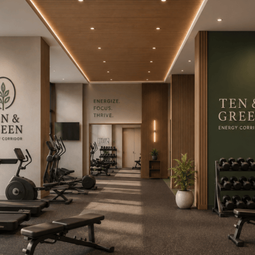 gym with treadmills