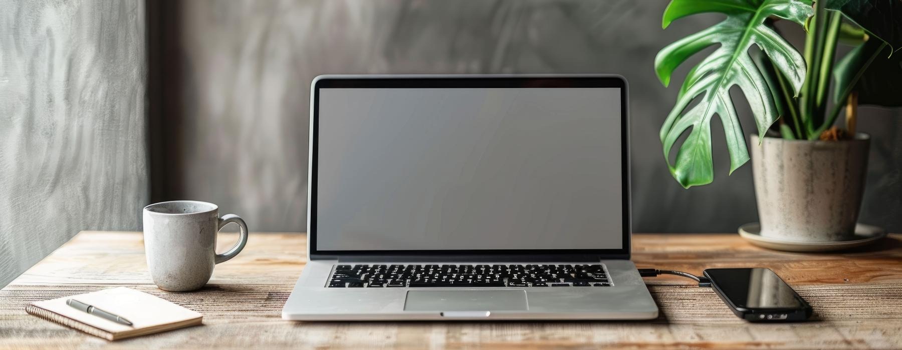a laptop on a table