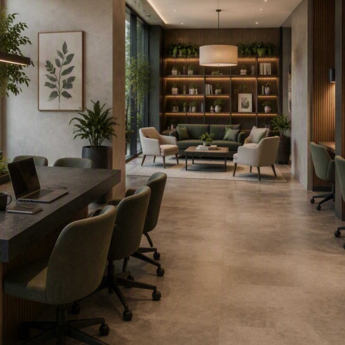 clubhouse with work and social areas